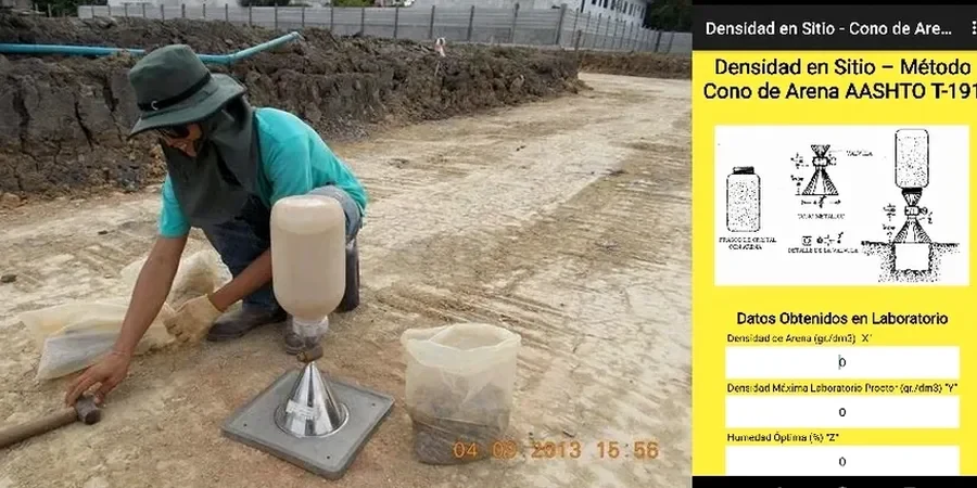 Densidad de Campo (Cono de Arena) en Arica